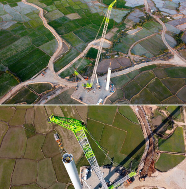 △中聯(lián)重科ZCC9800W履帶起重機助力越南風電項目吊裝